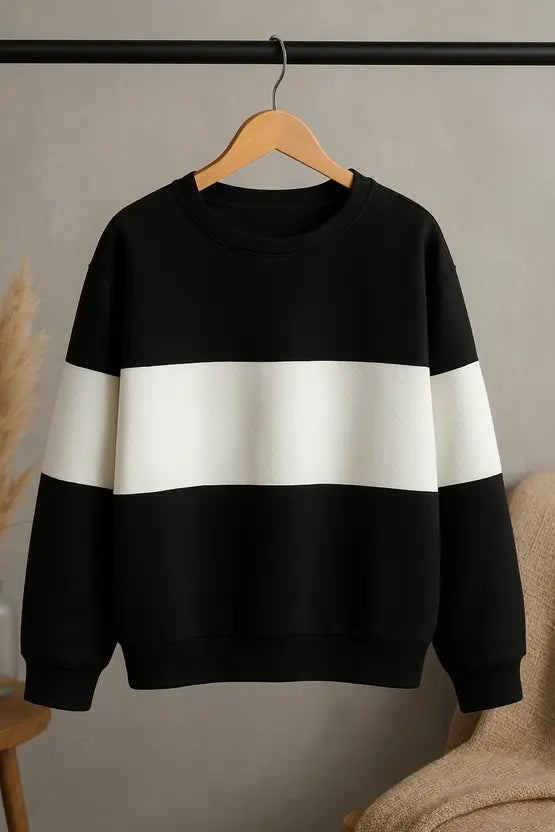 Zebra Black And White Block Sweatshirt For Men