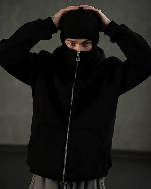 Balaclava Ninja Zipper Hoodie Jacket